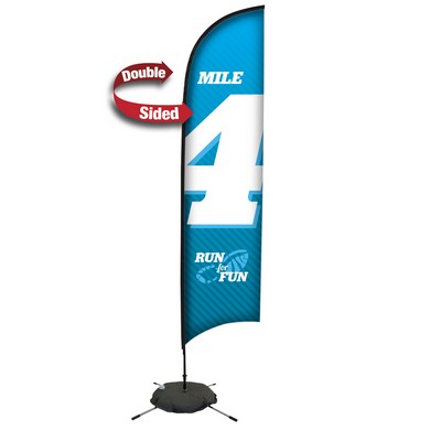 13' Premium Razor Sail Sign Flag, 2-Sided, Scissor Base