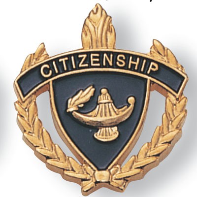 1" Enameled Citizenship Academic Award Pin