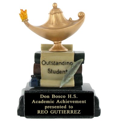 5" Outstanding Student Scholastic Trophy w/Black Plate