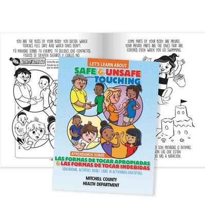 Let's Learn About Safe And Unsafe Touching English/Spanish Activities Book - Personalized