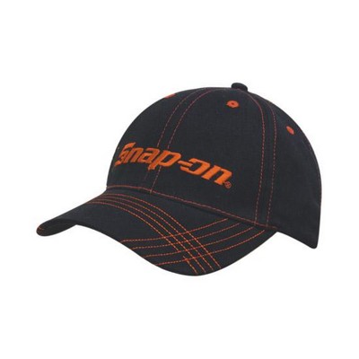 Brushed Heavy Cotton Cap with Contrasting Stitching (Embroidered)