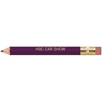 Purple Hexagon Golf Pencils with Erasers