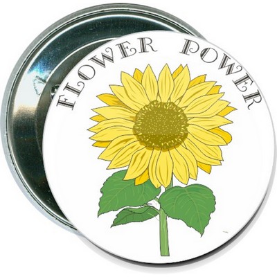 Causes - Flower Power - 2 1/4 Inch Round Button