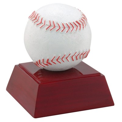 Baseball Full Color Resin Sculpture - 4"