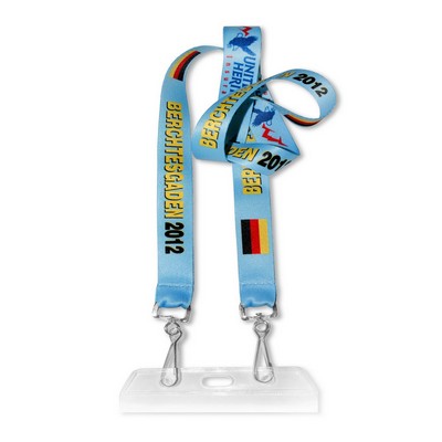 3/4" Open Double Ended Lanyard w/ Dye Sublimated Logo