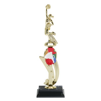 Gold Standard cheerleader Trophy Female 13" Tall