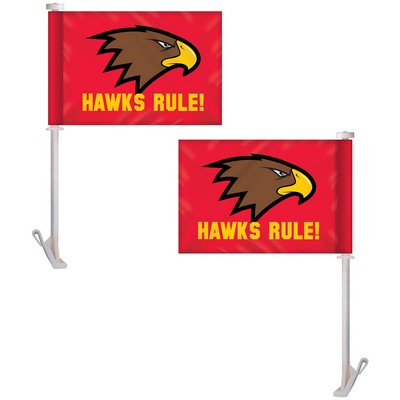 7.5" x 10.5" Double Sided Digitally Printed Custom Car Flag on a Premium Staff