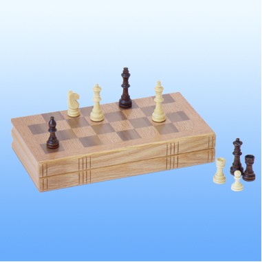 11" Oak Book Style Chess Set