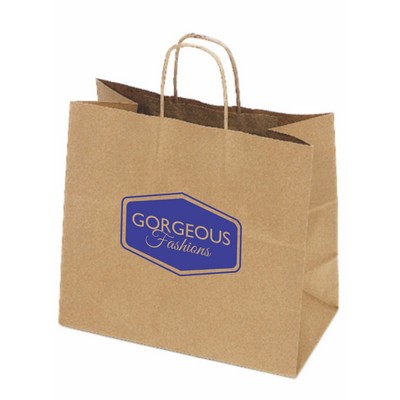 Recycled Natural Kraft Paper Shopping Bag 1C1S (13"x7"x17")