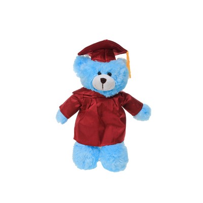 Soft Plush Blue Bear in Graduation Cap & Gown Stuffed Animal