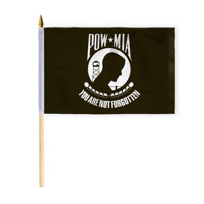 POW MIA Stick Flags 6x9 inch (black & white)