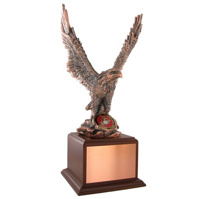 15½" Electroplated Bronze Eagle Trophy w/2" Medallion Insert