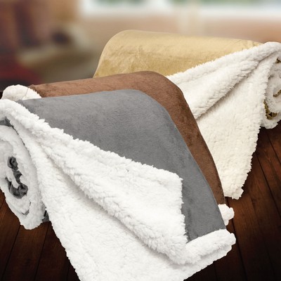 Starwood Micro Mink Sherpa Throw Blanket (Blank)