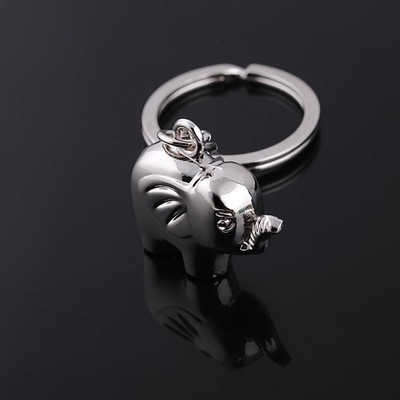 Silver Little Elephant Key Chain