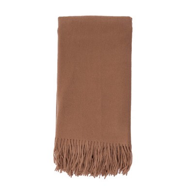 Camel Tan 100% Cashmere Throw Blanket