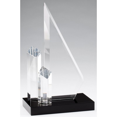 Large Crystal Triangle w/Diamond Towers