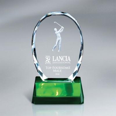 Crystal Oval with Golfer on Green Base