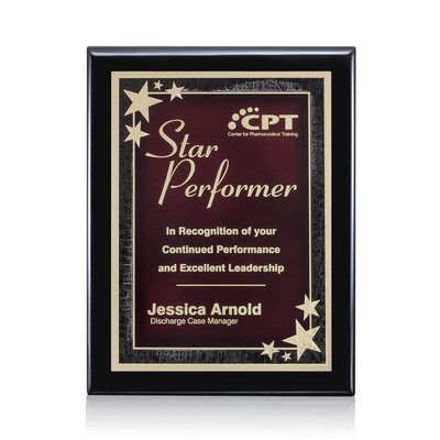 Oakleigh/Starburst Plaque - Black/Red 7"x9"