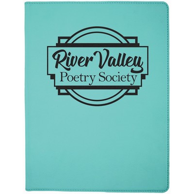 9.5" x 12" Teal Leatherette Portfolio