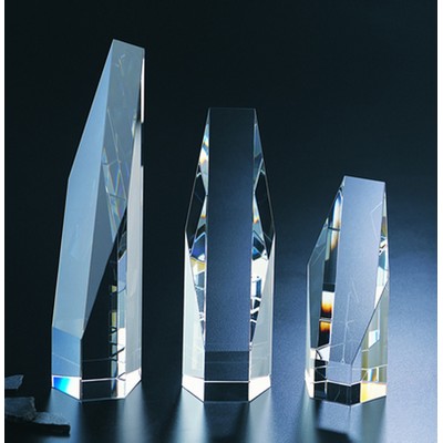 Hexagon Tower optical crystal award/trophy 10"H