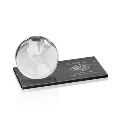 Globe on Rectangle Marble - 2-3/8" Diam