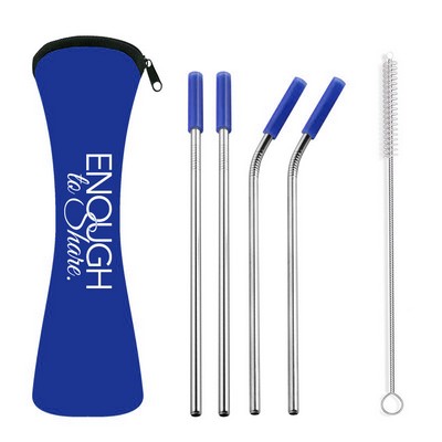 4 Straws in Neoprene Pouch