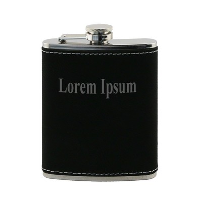 Suave™ Leatherette Wrap Captive-Top Pocket Flask