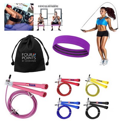 Kidder Booty Exercise Band + Jump Rope (Purple)