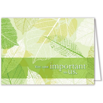 You're Important To Us Greeting Card