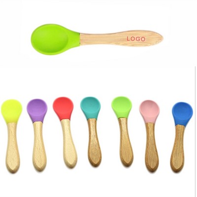 Baby Silicone Bamboo Spoon