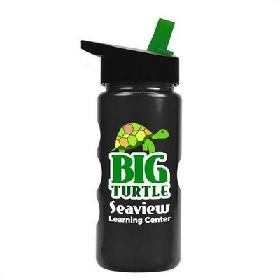 Mini Peak - 22 Oz. Tritan™ Metalike Bottle w/Flip-Straw Lid - Digital Imprinted