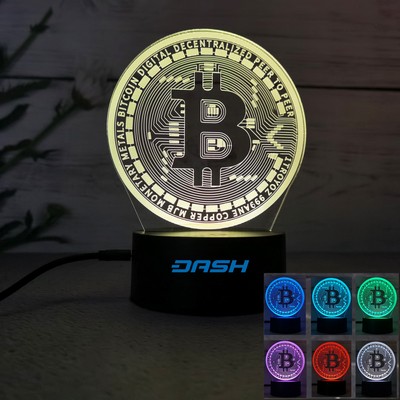 Bitcoin 3D 7 Color Touch Custom LED Table Lamp