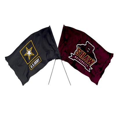 24" x 36" - Custom Pole Flags- 36" x 24" - Full Color 1 Side - No Kit