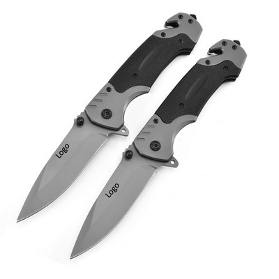 Stainless Steel Folding Pocket Knife with Strap Hole