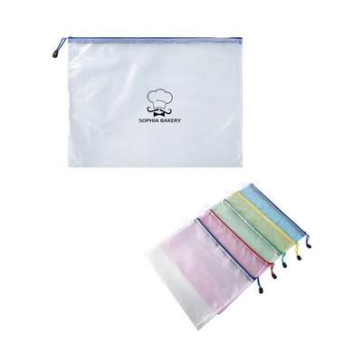 Zipper Mesh Document Pouch Bag