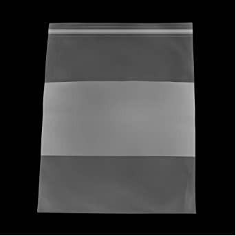 Clear Plastic Zip Lock Bag With White Block Print (2"x8")