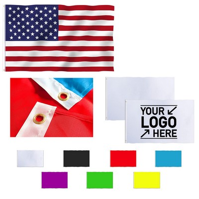 3'X5' Two Sided Flag With Webbing & Grommets