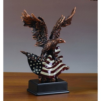 Antique Eagle Award w/American Flag (9"x12.5")