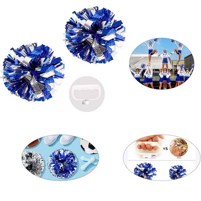 Cheerleading Metallic Foil and Plastic Ring Pom Pom Cheerleading Pom