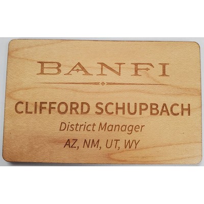 Wooden Badge 2.125"x3.375" Logo & up to 3 Lines of Engraving