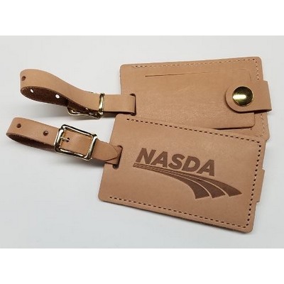 Covered Snap Security Leather Luggage Tag