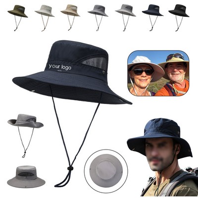 Men's Foldable Sun Wide Brim Bucket Cap