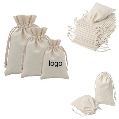 Drawstring Canvas Grocery / Gift Bag