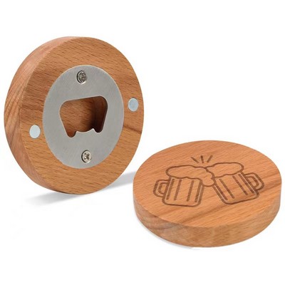 Wooden Refrigerator Magnet Bottle Opener