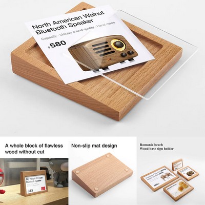 Wooden Price Tag Display Holder