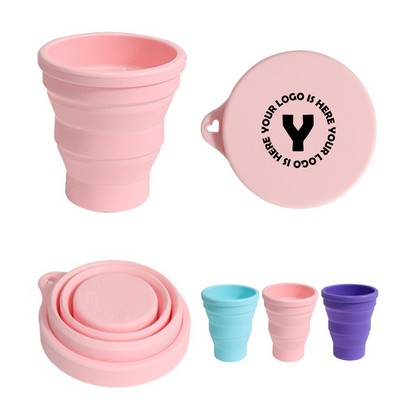 6.4Oz Silicone Foldable Coffee Cup W/Lid