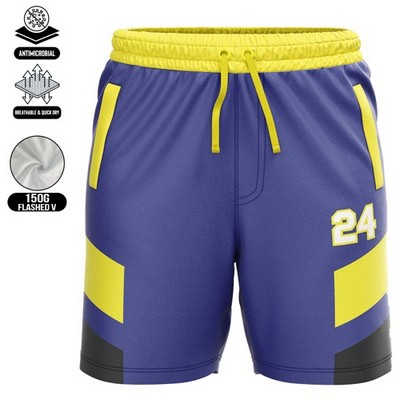 Men's And Kids' Full Sublimation Training Shorts - 150g Performance Flashed V