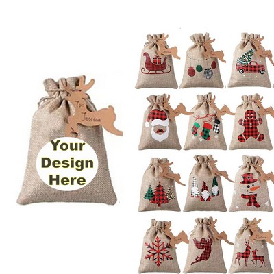 Custom Christmas Drawstring Candy Bag