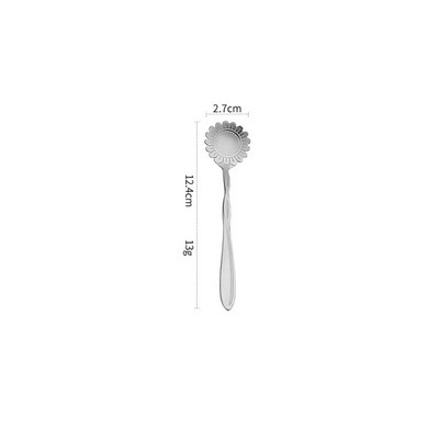 4.88 Inch Silver Sunflower Shape Stainless Steel Coffee Spoon