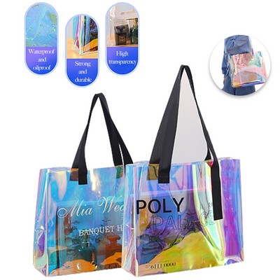 Holographic Iridescent Clear Tote Bag